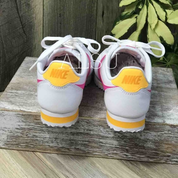 Nike Classic Cortez Leather White Laser Fuchsia W - Picture 6 of 8